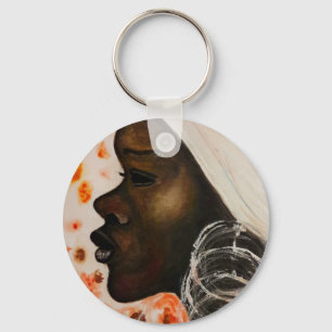 African Beauty Keychain Woman Face Painting