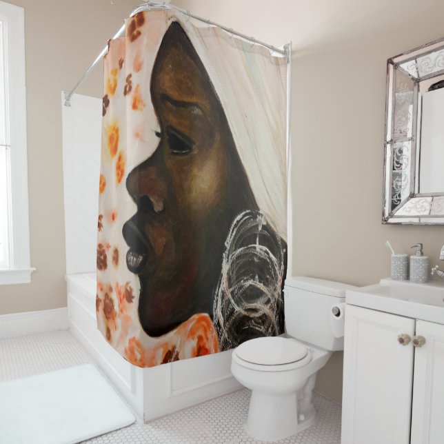 African Beauty Pretty Woman Shower Curtain (In Situ)