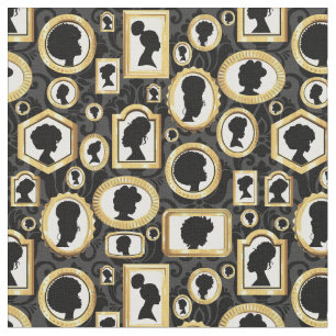 african beauty vintage damask cameo fabric
