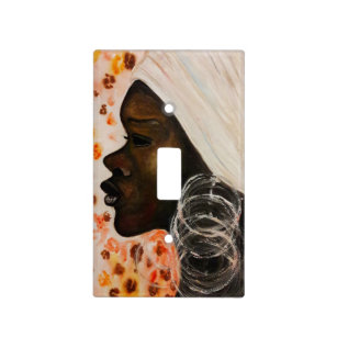 African Beauty - Watercolor Painting Art Light Switch Cover
