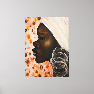 African Beauty - Watercolor Painting Canvas Print