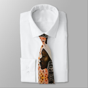 African Beauty - Watercolor Painting Tie
