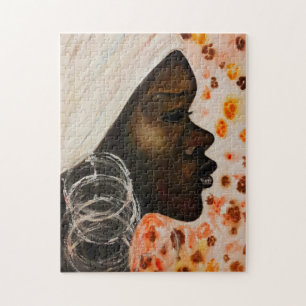 African Beauty Woman Puzzle Painting