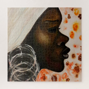 African Beauty Woman Puzzle Painting