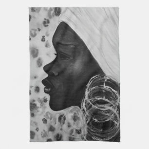 African Beauty Woman Serviette de cuisine