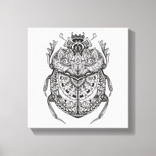 African Beetle Zendoodle 6 Canvas Print