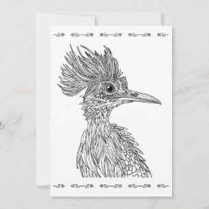 African Bird Print and Color Card, Congratulations Holiday Card