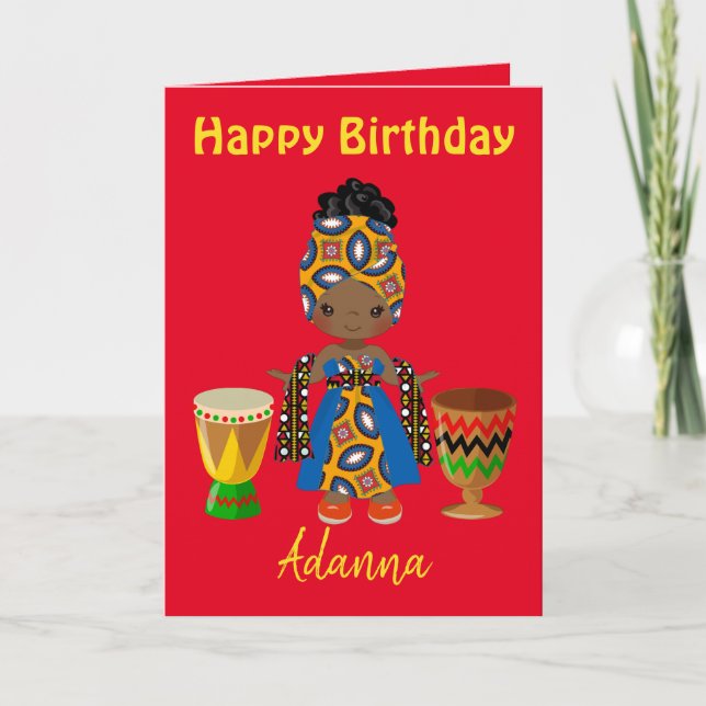 African Birthday Greetings  Holiday Card (Front)