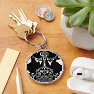 African Black and White Art Print Keychain