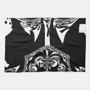African Black and White Art Print Kitchen Towel