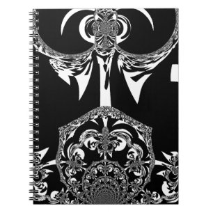 African Black and White Art Print Notebook