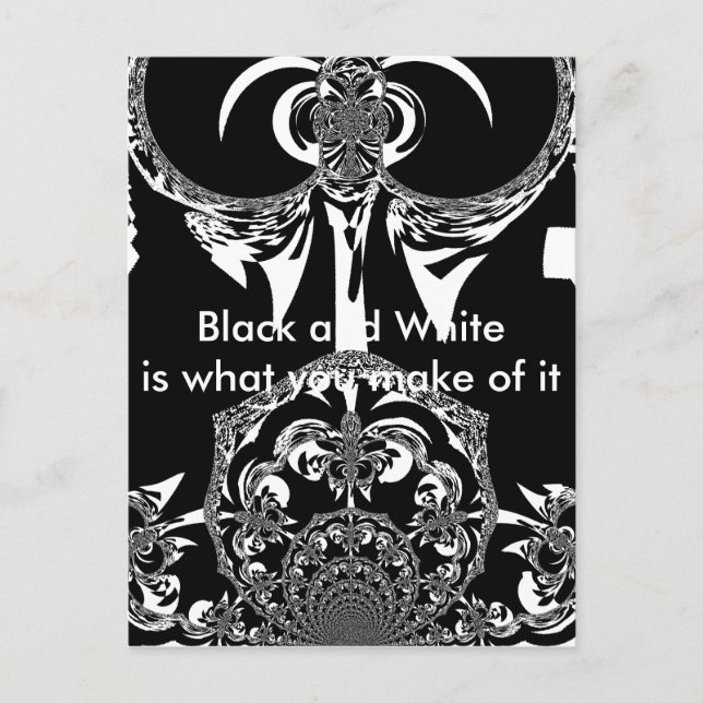 African Black and White Art Print Postcard (Front)