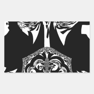 African Black and White Art Print Sticker