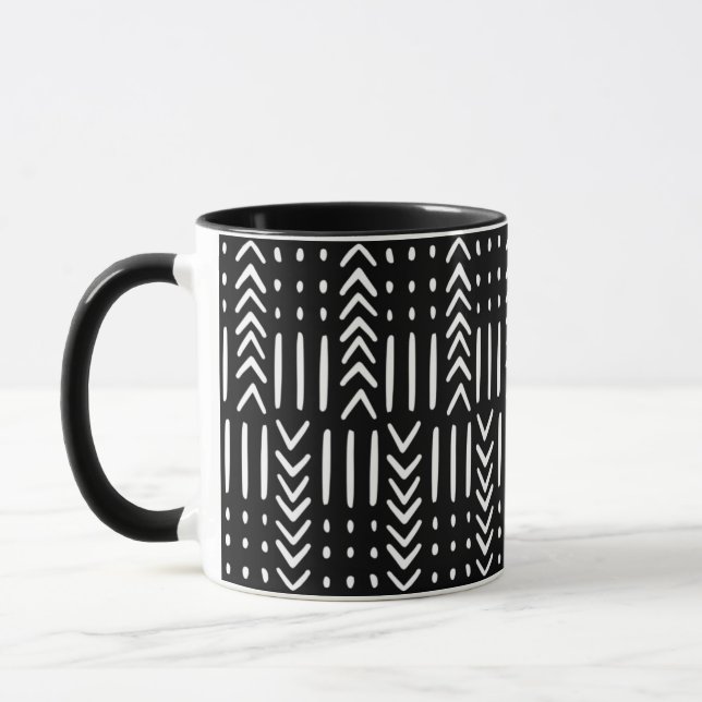 African Black Arrow Mud Cloth Designer Mug (Left)