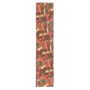 African Black Kente Tribal Pattern decor  Short Table Runner