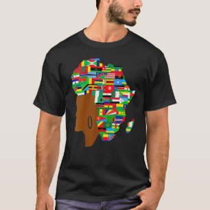 African Black Queen Map Of Africa Black History T-Shirt