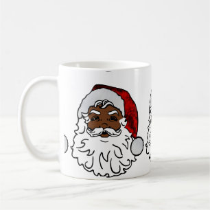 african black santa christmas coffee mug