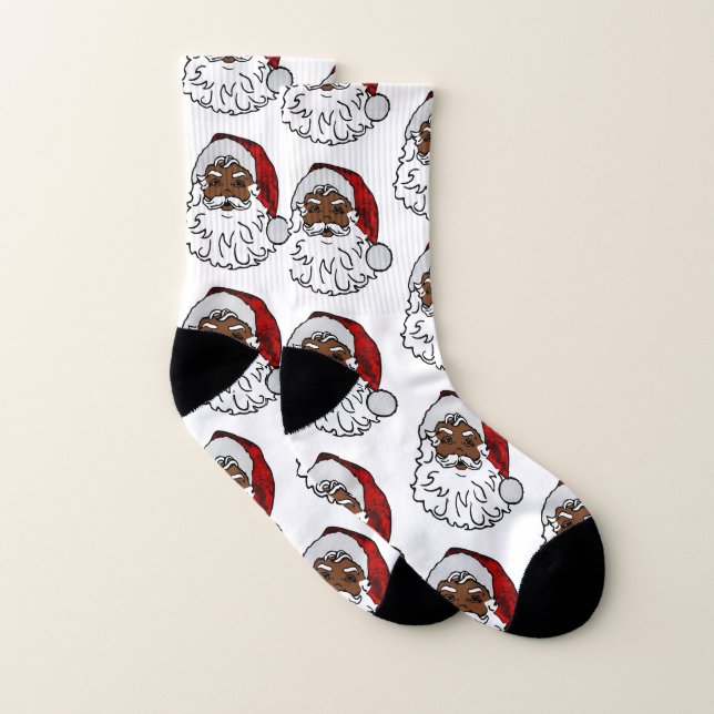 african black santa christmas socks (Pair)