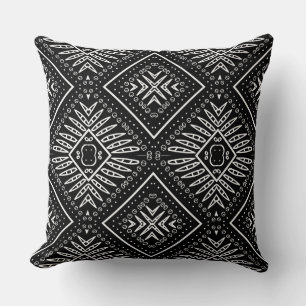 African Black/White Aztec Print Reversible Pillow