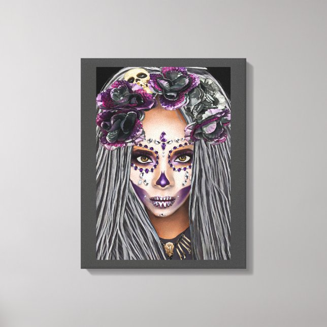 African Black Woman Voodoo Priestsess Fantasy art Canvas Print (Front)