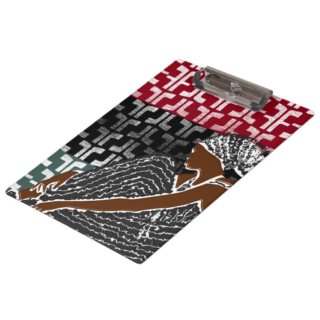 African Black Woman with Heritage Head Wrap  Clipboard (Angled)
