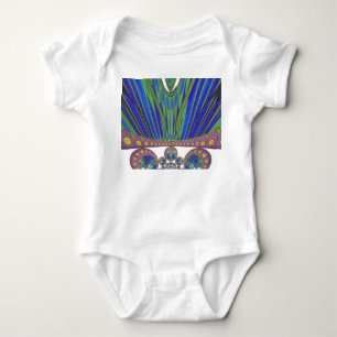 African Blue Purple Decorative Art Design Print Baby Bodysuit