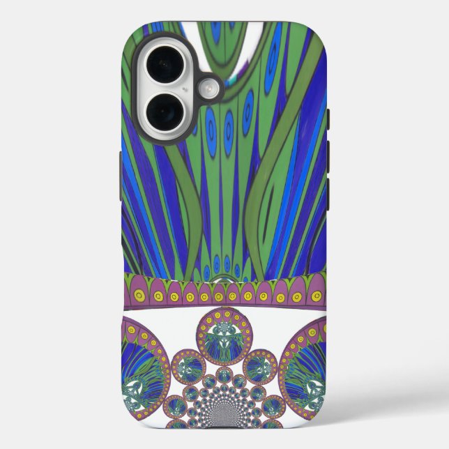 African Blue Purple Decorative Art Design Print Case-Mate iPhone Case (Back)