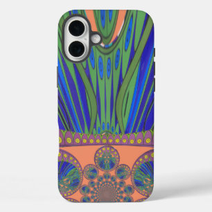 African Blue Purple Decorative Art Design Print iPhone 16 Plus Case