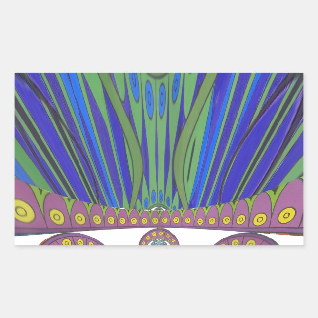 African Blue Purple Decorative Art Design Print Sticker (Front)