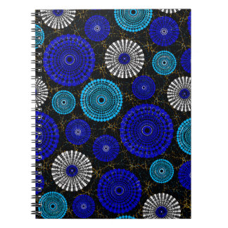 African Blue Solar Burst Geometric Notebook
