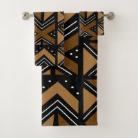 African Bogolan Style Mud Cloth Inspired Towel Set
