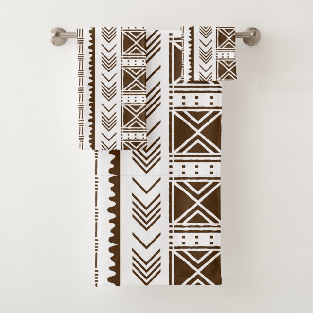 African Bogolan Style Mud Cloth Inspired Towel Set (Insitu)