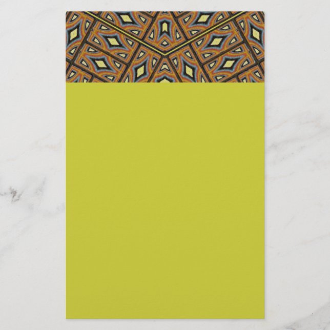 African Bricks Kaleidoscope Stationery (Front)