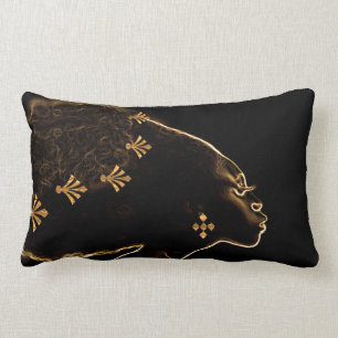 African  Bronze Woman Design Lumbar Pillow