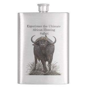 African buffalo hip flask