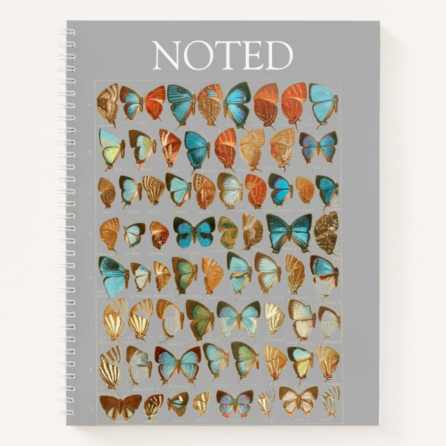 African Butterfly Hardcover Spiral Sketchbook Notebook (Front)