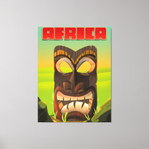 African Carved Head Canvas Print
