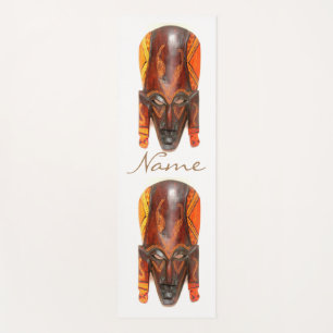 African carved wood mask Thunder_Cove Yoga Mat