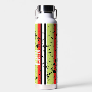 African Caterpillar pattern Custom Name  Water Bottle