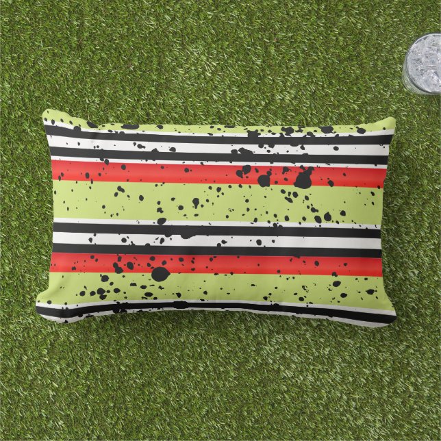 African Caterpillar pattern  Lumbar Pillow (Grass)
