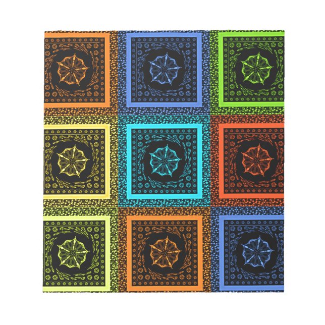 African Checkered Pattern Art Print Notepad (Front)