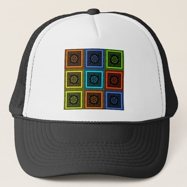 African Checkered Pattern Art Print Trucker Hat (Front)