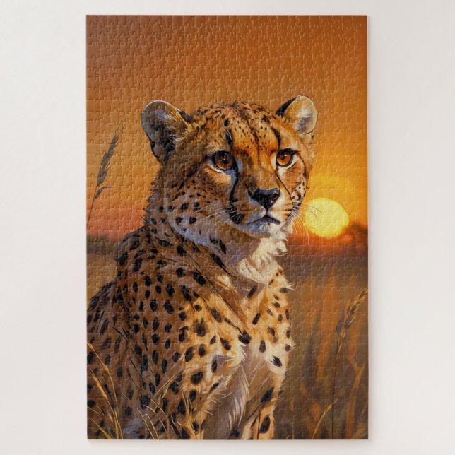 African Cheetah at sunset  Jigsaw Puzzle (Vertical)