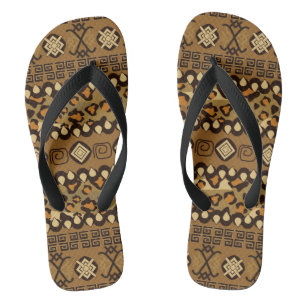 African cheetah skin pattern 2 flip flops