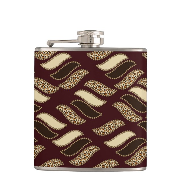 African cheetah skin pattern 2 hip flask (Front)