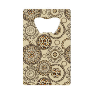 African cheetah skin pattern 3 credit card bottle opener