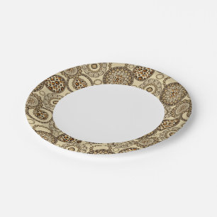 African cheetah skin pattern 3 paper plate