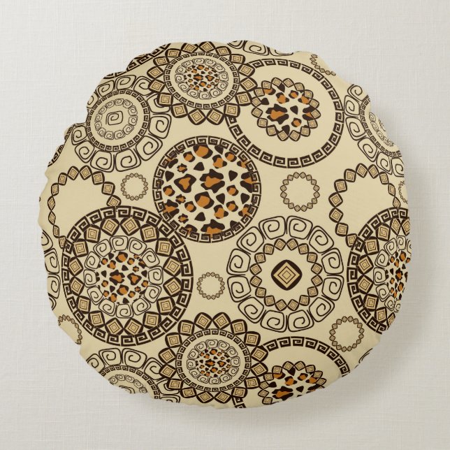 African cheetah skin pattern 3 round pillow (Front)