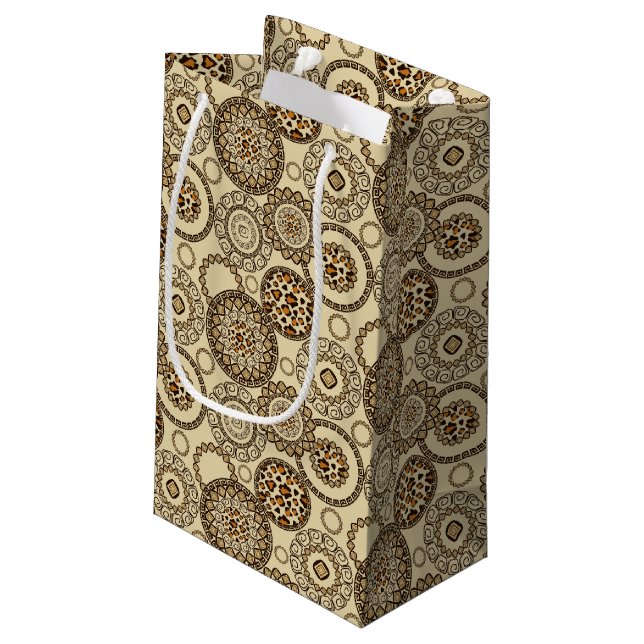 African cheetah skin pattern 3 small gift bag (Back Angled)