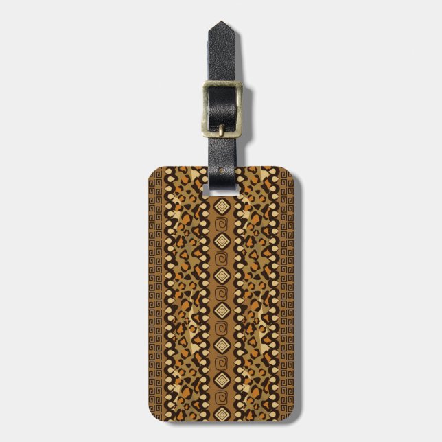 African cheetah skin pattern luggage tag (Front Vertical)